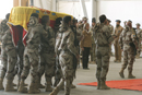 Acto de despedida al  cabo Cristo Ancor Cabello Santana en la base de Herat, Afganistán