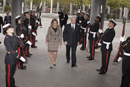 La ministra de Defensa Carme Chacón recibe al ministro de Defensa Nacional del Líbano, Elías El Murr a su llegada al Ministerio