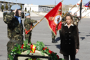 Carme Chacón, ministra de Defensa en el acto homenaje a los caidos en la Base Cervantes (Líbano)