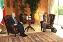 La ministra de Defensa Carme Chacón reunida con el presidente de la República Libanesa Michel Suleimán