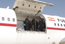 La ministra de Defensa Carme Chacón subida en el B-707 del 47 Grupo Mixto de Fuerzas Aéreas