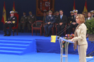 La ministra de Defensa, Carme Chacón durante su alocución