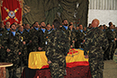 Honras fúnebres en la base 'Miguel de Cervantes' por el soldado Abel García
