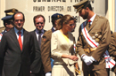 Sus Altezas Reales los Príncipes de Asturias, don Felipe, doña Letizia y el Ministro de Defensa, D. José Bono .