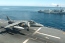 Aviones 'Harrier' en el portaaviones 'Príncipe de Asturias'