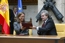 La ministra de Defensa, Carme  Chacón, y el ministro de Cultura, Cesar Antonio Molina, han firmado hoy en La  Coruña un Acuerdo para la enajenación del antiguo Gobierno Militar