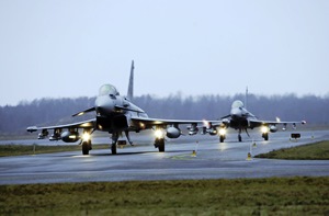 Llegada de los Eurofighter españoles a Lituania