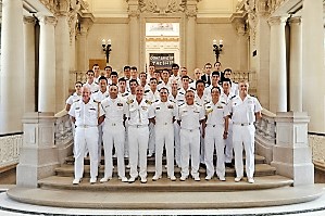 Group picture with Naval Attachés and Midshipmen