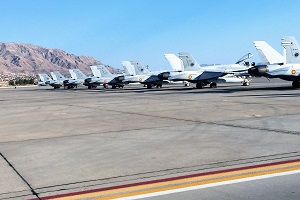 Spanish EF-18s lined up at Nellis Air Force Base