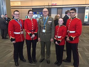 General Jesus Armisen with cadets from the Canadian Army