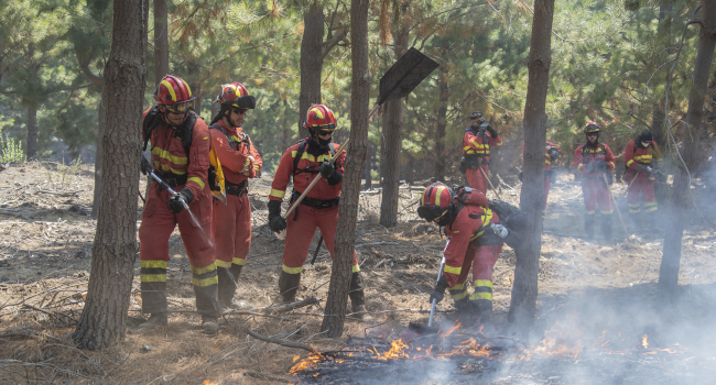 La UME ya combate el fuego en Chile