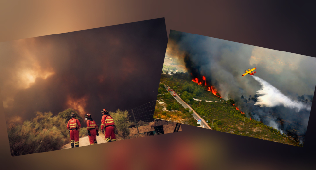 Efectivos de la Unidad Militar de Emergencias y aviones apagafuegos del 43 Grupo del Ejército del Aire y del Espacio siguen a pleno rendimiento con...