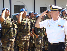 El almirante jefe del Estado Mayor de la Armada, Sebastián Zaragoza, durante su visuita a Haití en diciembre del pasado año