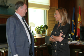 Visita del Representante permanente de España en la OTAN, Carlos Miranda y Elio