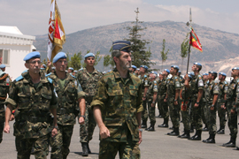 Visita de la cúpula militar a la  Base Cervantes en Marjayoun (Líbano)
