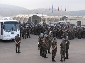 Cascos azules españoles en la base 'Miguel de Cervantes' , Líbano