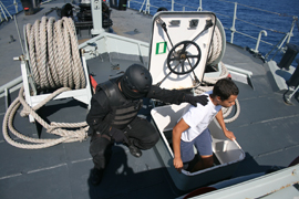 El ejercicio multinacional de seguridad marítima en el Mediterráneo 'Seaborder '09' se desarrolla en aguas del golfo de Cá...
