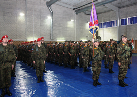 El Teniente Coronel Otero durante el acto de toma de posesión del mando