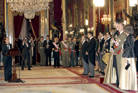 La ministra de Defensa Carme Chacón durante su discurso en la Pascua Militar