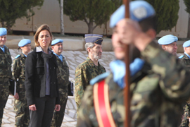 Visita de la ministra de Defensa, Carme Chacón, a las tropas destacadas en el Líbano