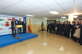 La ministra de Defensa durante su alocución