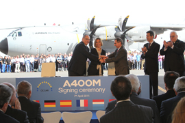 Países integrantes del A-400 M y Airbus Military firman el acuerdo definitivo