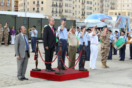 DIFAS. Inauguración de la exposición de material militar en el puerto de Málaga