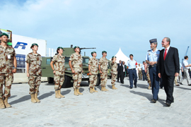 DIFAS. Inauguración de la exposición de material militar en el puerto de Málaga