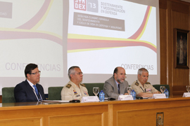 El secretario de Estado de Defensa, Pedro Argüelles, durante la inauguración.