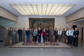 Mari Skare, representante especial del Secretario General de la OTAN para Mujeres, Paz y Seguridad, con el Pleno extraordinario del Observatorio Militar de Igualdad