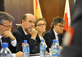 El Secretario de Estado de Defensa, Pedro Argüelles, en un momento de la reunión de hoy en Varsovia.