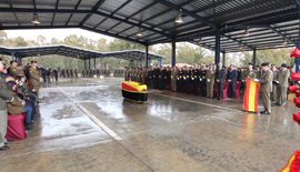 Despedida de los restos del cabo Soria Toledo, fallecido en Líbano