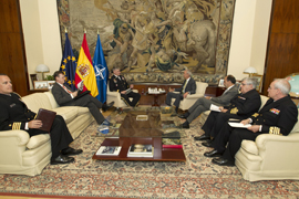 El  ministro, Pedro Morenés, recibe al general, David M. Rodriguez, jefe del Mando de los EE.UU. para África (USAFRICOM)