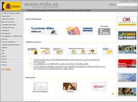 LAS PÁGINAS WEB DEL MINISTERIO DE DEFENSA RECIBIERON MÁS DE 321 MILLONES DE VISITAS EN EL AÑO 2005
