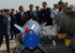 José Luis Rodriguez Zapatero,presidente del Gobierno, el ministro de Defensa, José Bono y sus acompañantes, obserban el material expuesto, por el Ejercito del Aire, en la base aerea de Zaragoza