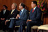 El ministro de Defensa,Jose Bono, El presidente de la República de Venezuela y el Embajador de España en Venezuela, Raúl Morodo, en el palacio de Miraflores. Caracas