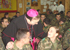 Monseñor Francisco Pérez González, Arzobispo Castrense, con las tropas españolas destacadas en Kosovo.