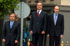 Los ministros de Defensa e Interior, José Antonio Alonso y Alfredo Pérez Rubalcaba, con el director general de la Guardia Civil, Juan Mesquida, reciben honores en la Dirección General de la Guardia Civil