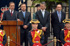 Los ministros de Defensa, José Antonio Alonso, durante su discurso en la toma de posesión del director general de la Guardia Civil