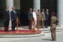 Honores en el patio del Ministerio de Defensa