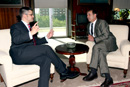 José Antonio Alonso, ministro de Defensa, recibe al ministro de Asuntos Exteriores de Serbia, Vuk Jeremic