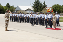 Carme Chac&oacute;n, ministra de Defensa recibe al contingente Sirius de la operaci&oacute;n EUFOR Chad/RCA en la Base A&eacute;rea de Getafe