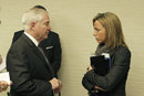 La ministra de Defensa Carme Chacón con el secretario de Defensa de Estados Unidos Robert Gates