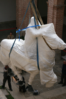 Retirada de una estatua ecuestre de Franco