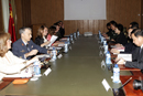 Reunion de trabajo, en el ministerio de Defensa, de la subsecretaria de Defensa, Irene Domínguez-Alcahud y la viceministra de Asuntos Civiles de la República Popular China, Jiang Li.
