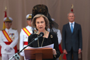 Su Majestad la Reina durante su alocucion.