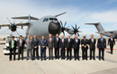 El ministro de Defensa, Pedro Morenes, junto con el general Salvador Cienfuegos, secretario de Defensa Nacional de México y el almirante Francisco Vidal Soberón, secretario de Marina, visitan la factoría de Airbus Military en Sevilla.
