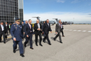 El ministro de Defensa, Pedro Morenes, junto con el general Salvador Cienfuegos, secretario de Defensa Nacional de México y el almirante Francisco Vidal Soberón, secretario de Marina, visitan la factoría de Airbus Military.