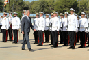 El ministro de Defensa, Pedro Morenés, pasa revista en en la Escuela de Infantería de Marina (EIMGAF), en Cartagena.