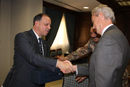 El ministro de Defensa, Pedro Morenés, durante su encuentro con el príncipe Faisal Bin Al Hussein, Jefe de Estado en funciones.